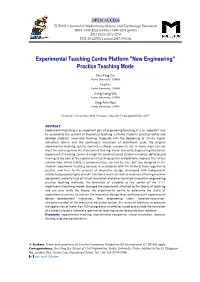 Experimental Teaching Centre Platform" New Engineering" Practice