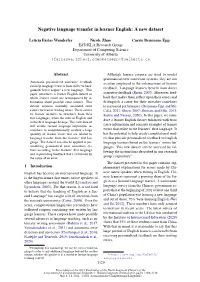 Negative Language Transfer in Learner English: a New Dataset