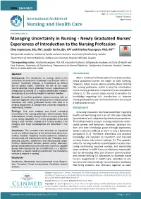 Newly Graduated Nurses' Experiences of Introduction to The