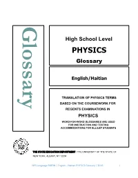 PHYSICS Glossary