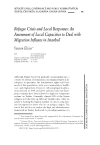 Refugee Crisis and Local Responses: an Assessment of Local Capacities to Deal with Migration Influxes in Istanbul *