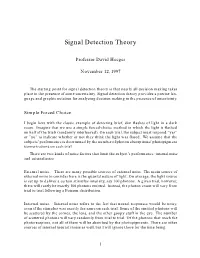 Signal Detection Theory