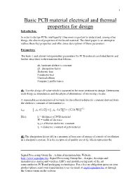 Basic PCB Material Electrical and Thermal Properties for Design Introduction
