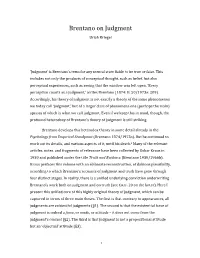 Brentano on Judgment