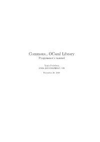 Commonspad Ocaml Library Programmer’S Manual