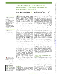 Diagnostic Downshift’: Clinical and System Consequences of Extrapolating Secondary Care Testing Tactics to Primary Care