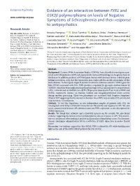 Evidence of an Interaction Between FXR1 and Gsk3β Polymorphisms