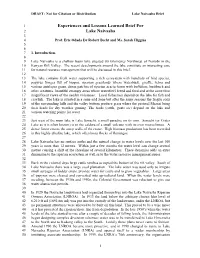Experiences and Lessons Learned Brief for Lake Naivasha
