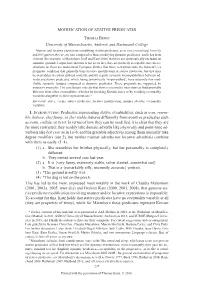 MODIFICATION of STATIVE PREDICATES Thomas Ernst