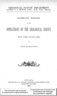 Operation~ of the Geological ~~Rvey