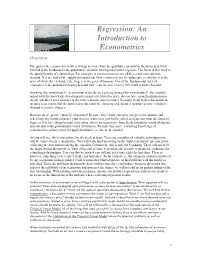 Regression: an Introduction to Econometrics