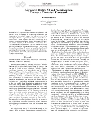 Augmented Reality Art and Proprioception: Towards a Theoretical Framework