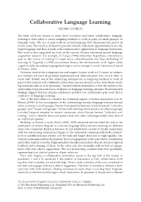 "Collaborative Language Learning" In