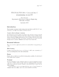 ENCM 335 Fall 2018: Command-Line C Programming on Macos