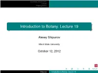 Introduction to Botany. Lecture 19