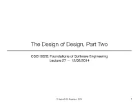 Lecture 27: the Design of Design, Part