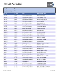 NIH LMS Admin List