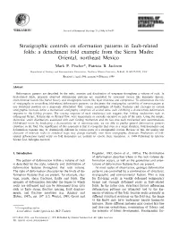 Stratigraphic Controls on Eformation Patterns in Fault-Related Folds: a Detachment Fold Example from the Sierra Madre Oriental, Northeast Mexico