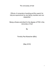 The University of Hull Effects of Compulsive Hoarding and The