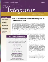 UW EE Professional Masters Program To