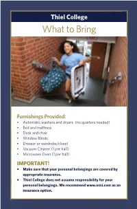 What to Bring