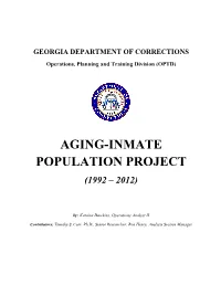 Aging-Inmate Population Project (1992 – 2012)