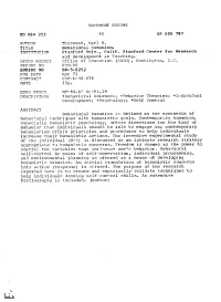 Behavioral Humanism. TNSTTTUTION Stanford Univ., Calif