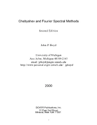 Chebyshev and Fourier Spectral Methods 2000