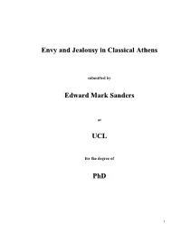 Envy and Jealousy in Classical Athens
