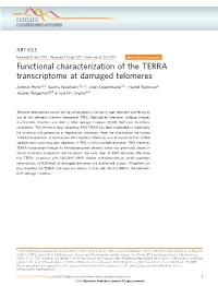 Functional Characterization of the TERRA Transcriptome at Damaged Telomeres