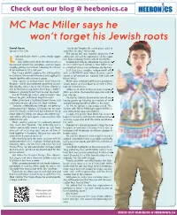 MC Mac Miller Says He Won't Forget His Jewish Roots