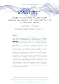 Peace Punks and Punks Against Racism: Resource Mobilization and Frame Construction in the Punk Movement