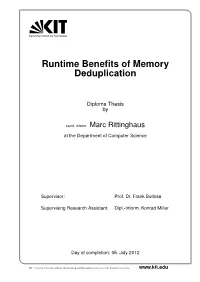 Runtime Benefits of Memory Deduplication