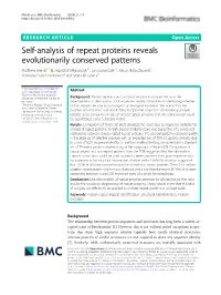 Self-Analysis of Repeat Proteins Reveals Evolutionarily Conserved