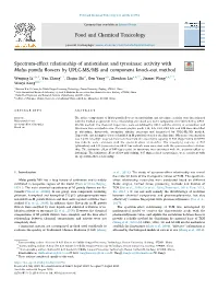 Spectrum-Effect Relationship of Antioxidant and Tyrosinase Activity