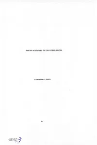 Tariff Schedules of the United States Alphabetical Index
