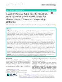 A Comprehensive Fungi-Specific 18S Rrna Gene Sequence Primer Toolkit