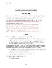 Chapter 13, Crimes Against Property