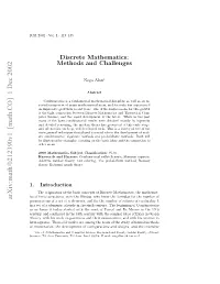 Discrete Mathematics: Methods and Challenges 121 Ous Interesting Applications