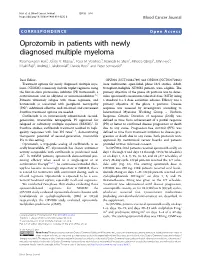 Oprozomib in Patients with Newly Diagnosed Multiple Myeloma Parameswaran Hari1, Jeffrey V