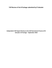 TAP Review of the R-Package Submitted by El Salvador