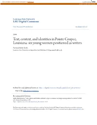 Text, Context, and Identities in Pointe Coupee, Louisiana