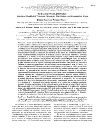 Turtles of the World, 2010 Update: Annotated Checklist of Taxonomy, Synonymy, Distribution, and Conservation Status