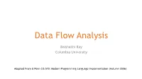 Data Flow Analysis