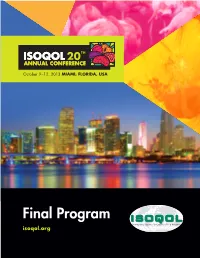 Final Program Isoqol.Org Validated Translations of PRO Instruments Equal Validated Results