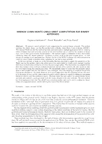 Markov Chain Monte-Carlo Orbit Computation for Binary Asteroids