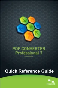PDF Converter Professional 7 Quick Reference Guide