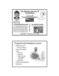 Programming Paradigms Lecture