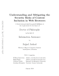 Understanding and Mitigating the Security Risks of Content Inclusion in Web Browsers
