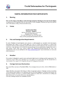 Useful Information for Participants